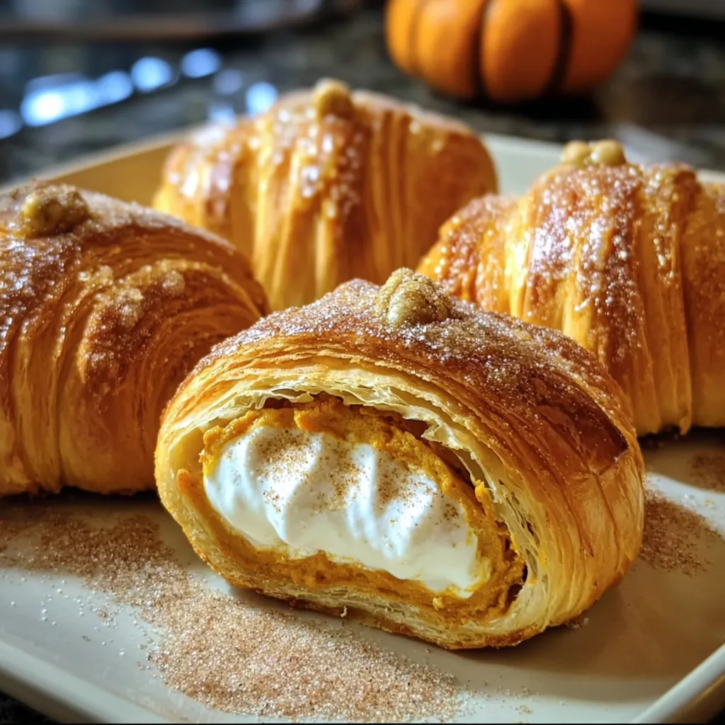 The Best Pumpkin Pie Crescent Rolls with Sweet Cream Cheese Filling and Cinnamon Glaze - secondary view